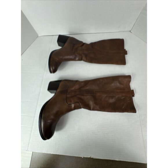 Made in Italy Women's 37 US7.5 Pullon Tall Riding Boot Burnished Distressed Leat - Picture 10 of 16